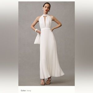 Chic Ivory Backless Maxi Dress